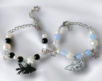 Handmade Beaded Anime Bracelet: Geto and Gojo Inspired