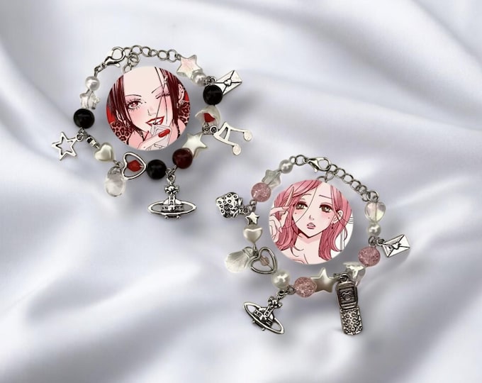 Nana Hachi Inspired Beaded Bracelet: Y2K Anime Friendship Jewelry