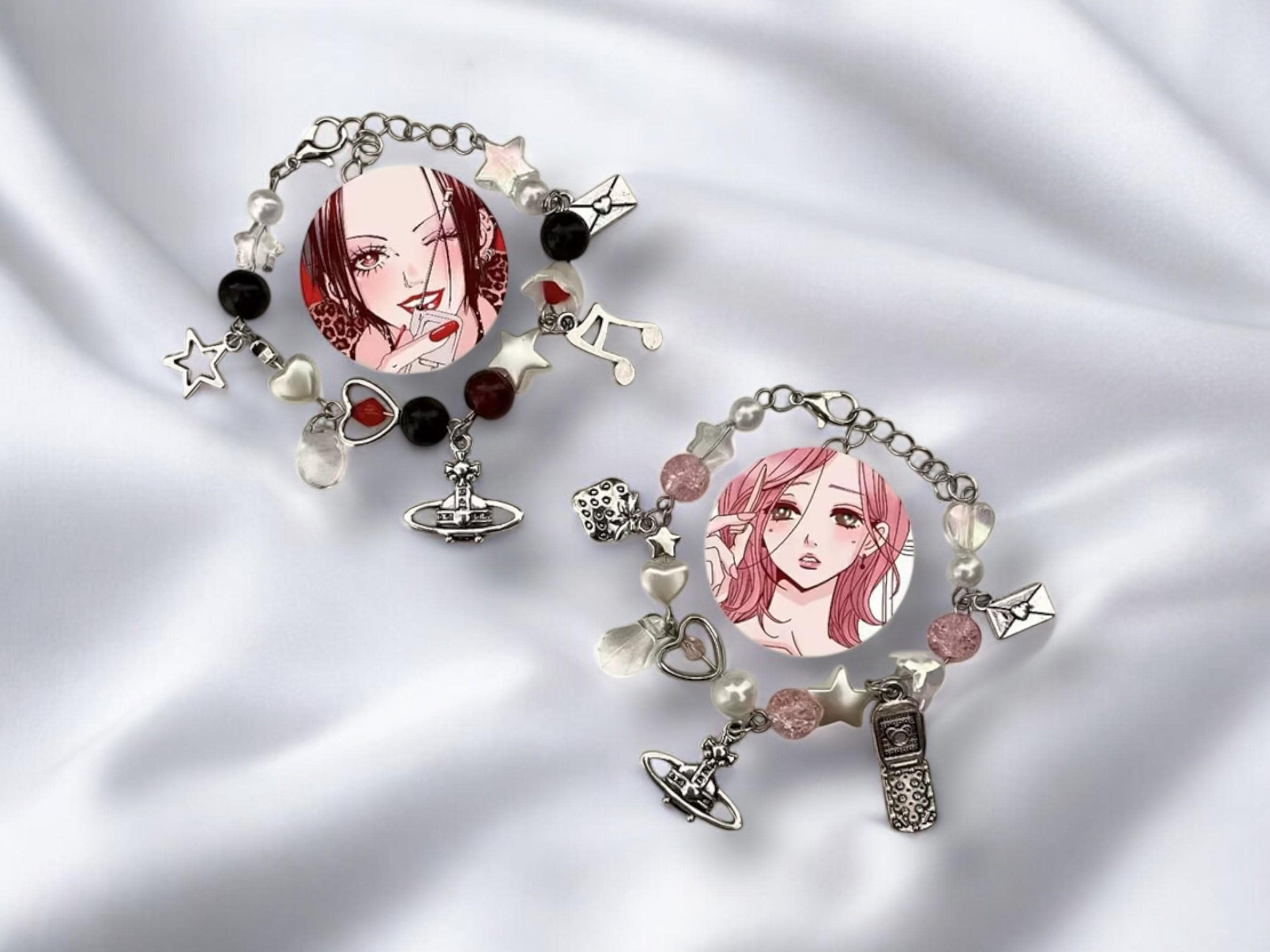 Nana Hachi Inspired Beaded Bracelet: Y2K Anime Friendship Jewelry