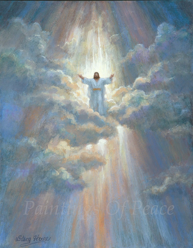 Jesus Christ Canvas Print 11 x 14 religious clouds Etsy