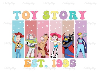 Retro Toy Story png, Du har en vän i mig png, Toy Story-karaktärer png, semesterläge, magiskt kungarike png, digital nedladdning