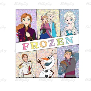 Frozen Characters Png, Frozen Png, Elsa Png, Anna Png, Frozen Clipart, Family Trip Png, Instant Download