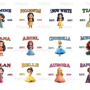 All Princess Est. Png Bundle, Baby Princess Png Bundle, Princess Clipart, Girl Trip Png, Princess Trip Png, Digital Download