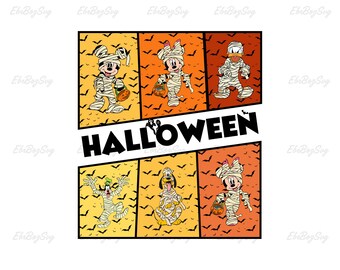 Halloween-muis en vrienden png, muis en vrienden mummie Halloween png, Halloween-png, Spooky Vibes png, digitale download