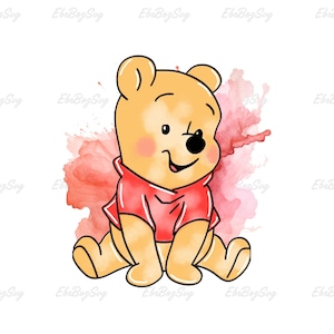 Watercolor Winnie The Pooh Png, Watercolor Pooh Clipart, Pooh Png, Winnie The Pooh Png, Digital Download