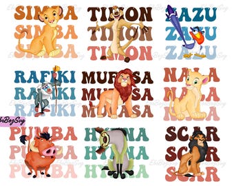 Watercolor Lion King Characters Png Bundle, Lion King Png, Hakuna Matata Clipart, Simba Png, Watercolor Simba Png, Instant Download