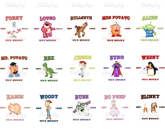 Watercolor Toy Story Est Png Bundle, Toy Story Characters Png, Toy Story Cricut Png, Family Vacation Png Bundle, Instant Download