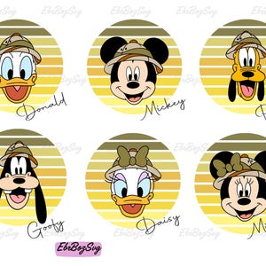 Magical Kingdom Safari Png-bundel, Mouse and Friends Safari Png, Mouse Head Png, Muis Clipart, Instant Download