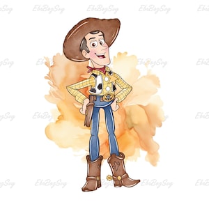 Watercolor Toy Story Character Png, Watercolor Woody Png, Toy Story Png, Woody Clipart, Digital Download