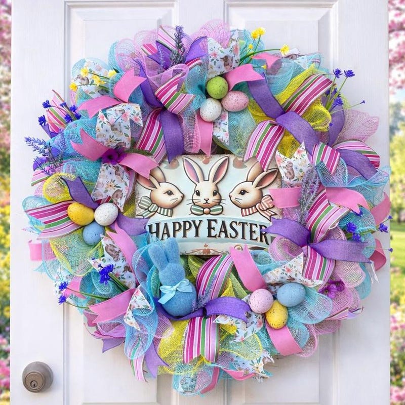 Easter Mesh Wreaths - Etsy
