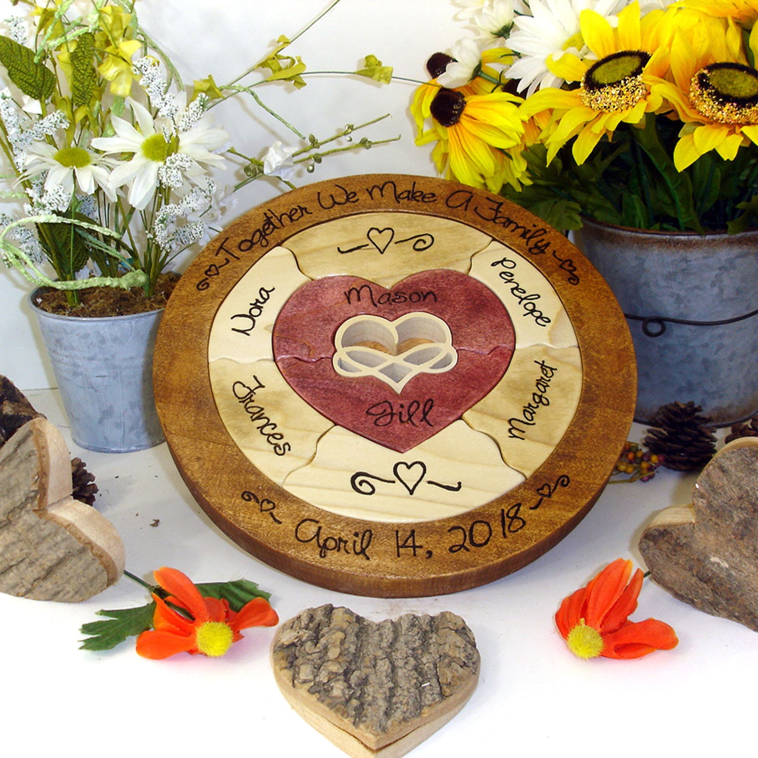 Signs Home & Living Blended Family Rustic Unity/ Family Puzzle Unity