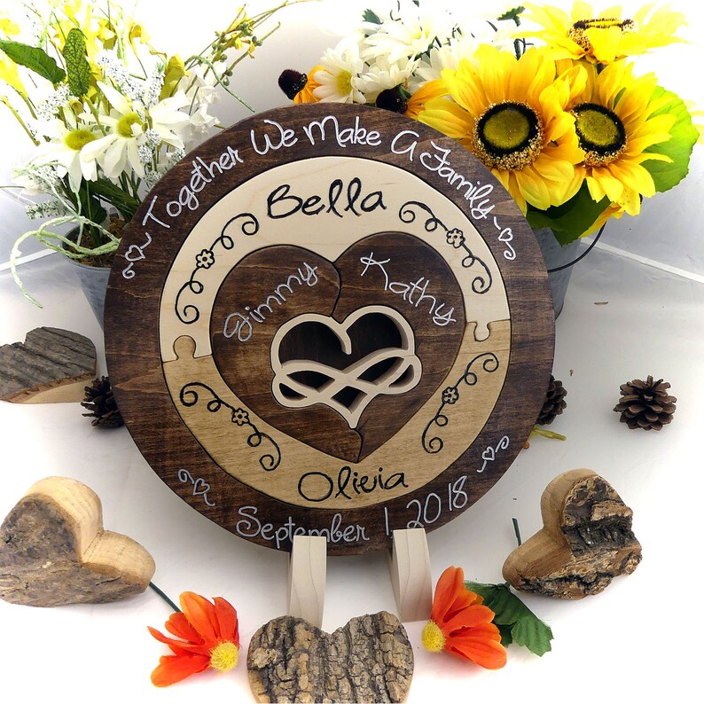 Family Custom Designed Unity Puzzle Wedding Unity Ceremony Alternative Forever Family Adoption Gift Unity Ideas Blended Family Wedding