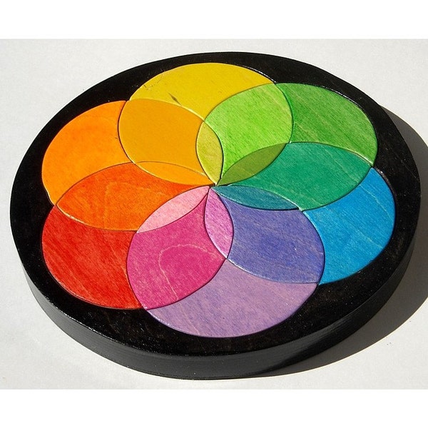 The Color Wheel Puzzle - Waldorf Toy - Wooden Childrens Puzzle