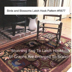 Birds Latch Hook Rug Pattern Birds Punch Needle Rug Pattern #R877 PDF Instant Download-Mailed Copy Is Available Inquire