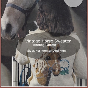 Vintage Horse Sweater Knitting Pattern, Him And Her Knitting Pattern #KN71  PDF Read Everything--DurhamDeals