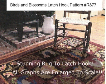 Birds Latch Hook, Birds Punch Needle Rug, Blossoms And Birds Craft #R877 PDF Pattern Digital,Use The Motifs For Quilting! DurhamDeals