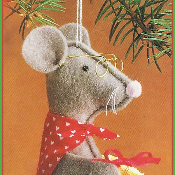 Christmas Mouse Ornament Pattern, Christmas MOUSE Felt Sewing, See Our Cute Little Kittens Pattern!, Easy Pattern #CFT9047 PDF   DurhamDeals