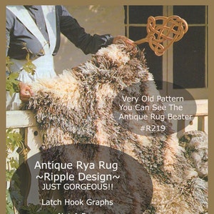 Dywan Vintage Rya, wzór Latch Hook, RZADKI-Stary dywan RYA, rzadki-wzór Ripple, wzór, rozmiar-24&quot; X 48&quot; -Przeczytaj wszystko- Plik PDF, DurhamDeals