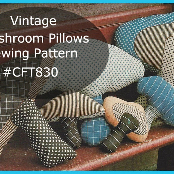 RESERVED---Mushroom Pillows, Mushroom Sewing  Pattern FreeCraft Pattern Included- PDF-Mailed Copy Is Available-Inquire-DurhamDeals