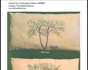 Trees Embroidery Italian Trees Crewel Embroidery Trees Italy  Rare Embroidery To Make For Pillows/Crafts Dates 60's #EMB67-PDF  DurhamDeals