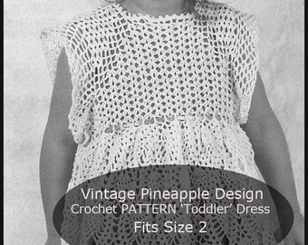 Girls Dress Toddler, Pineapple Crochet Pattern Dress Crochet Pattern Size 2 CRB71 Instant Download--Durhamdeals