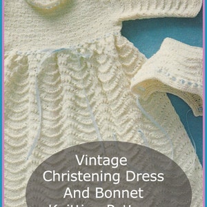 Taufkleid Strickkleid Baby Taufkleid mit Häubchen Strickmuster Daten 70&#39;er Jahre --RARITÄT --#KNB86-PDF Verfügbar Versendet- Muster