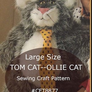 Tom Cat Muster, Rolli Cat Große Katze, Kunstpelz Katze Schnittmuster, Große Katze, Maßstabsgetreu #CFT8877