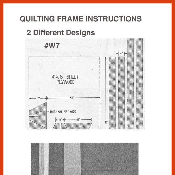 Quilt Frame Instructions, Woodworking Pattern, For 2 Designs Of Quilt Frames Dates 70's Woodworking  #W7 -PDF File -  DurhamDeals