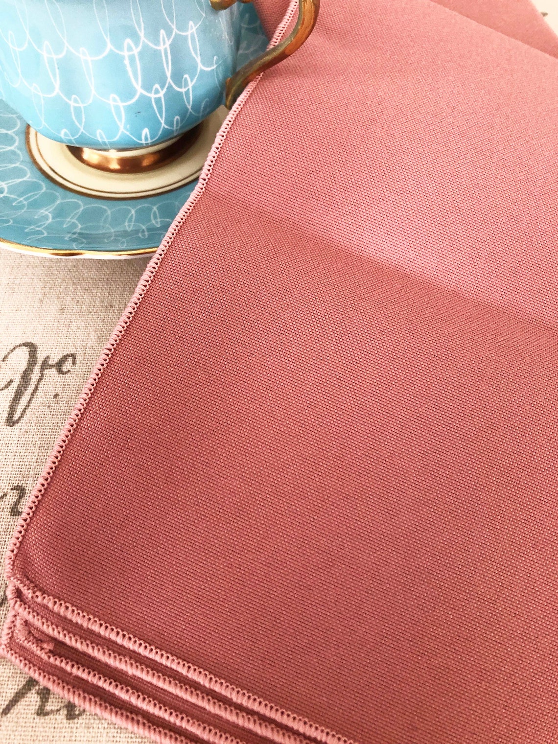 Dusty Rose Napkins Vintage 80's Dusty Rose Napkins Etsy