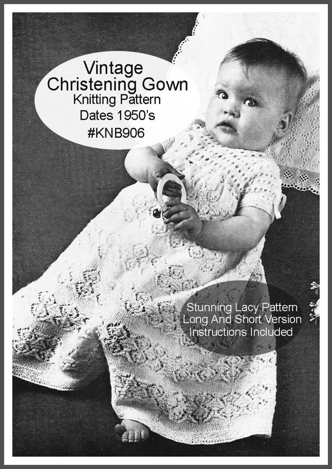Christening Dress Knitting Baptism Dress Knitting Pattern Etsy