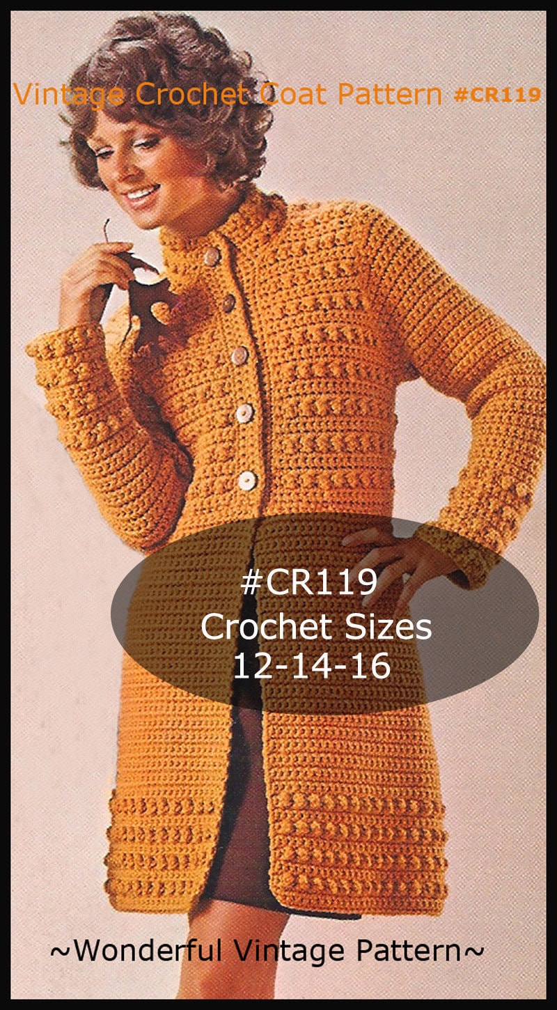 Retro Crochet Coat - Etsy