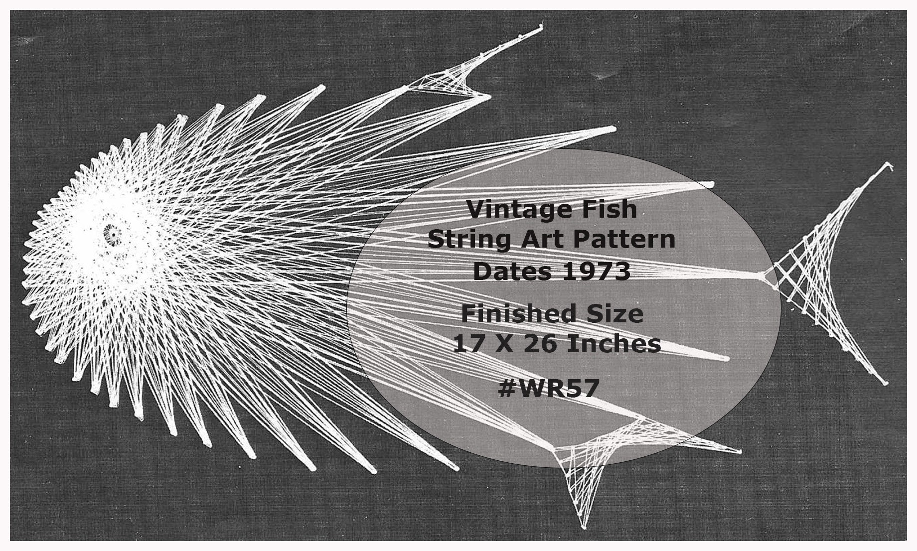 FISH String Art, Fish Pattern, Use Wire or String, Large Fish Wall Art  Pattern Dates 70's Mailed Copy Only: Read Everything-durhamdeals 