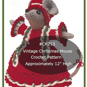 Weihnachtsmaus-Muster Häkelmaus-Muster Niedliche Maus Häkelanleitung für Weihnachten--PDF #CR213--Versandte Kopie auch verfügbar--DurhamDeals