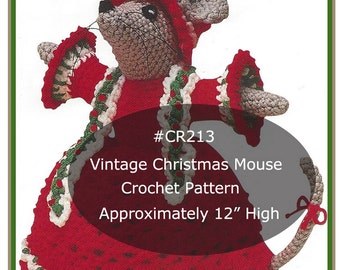 Weihnachtsmaus-Muster Häkelmaus-Muster Niedliche Maus Häkelanleitung für Weihnachten--PDF #CR213--Versandte Kopie auch verfügbar--DurhamDeals