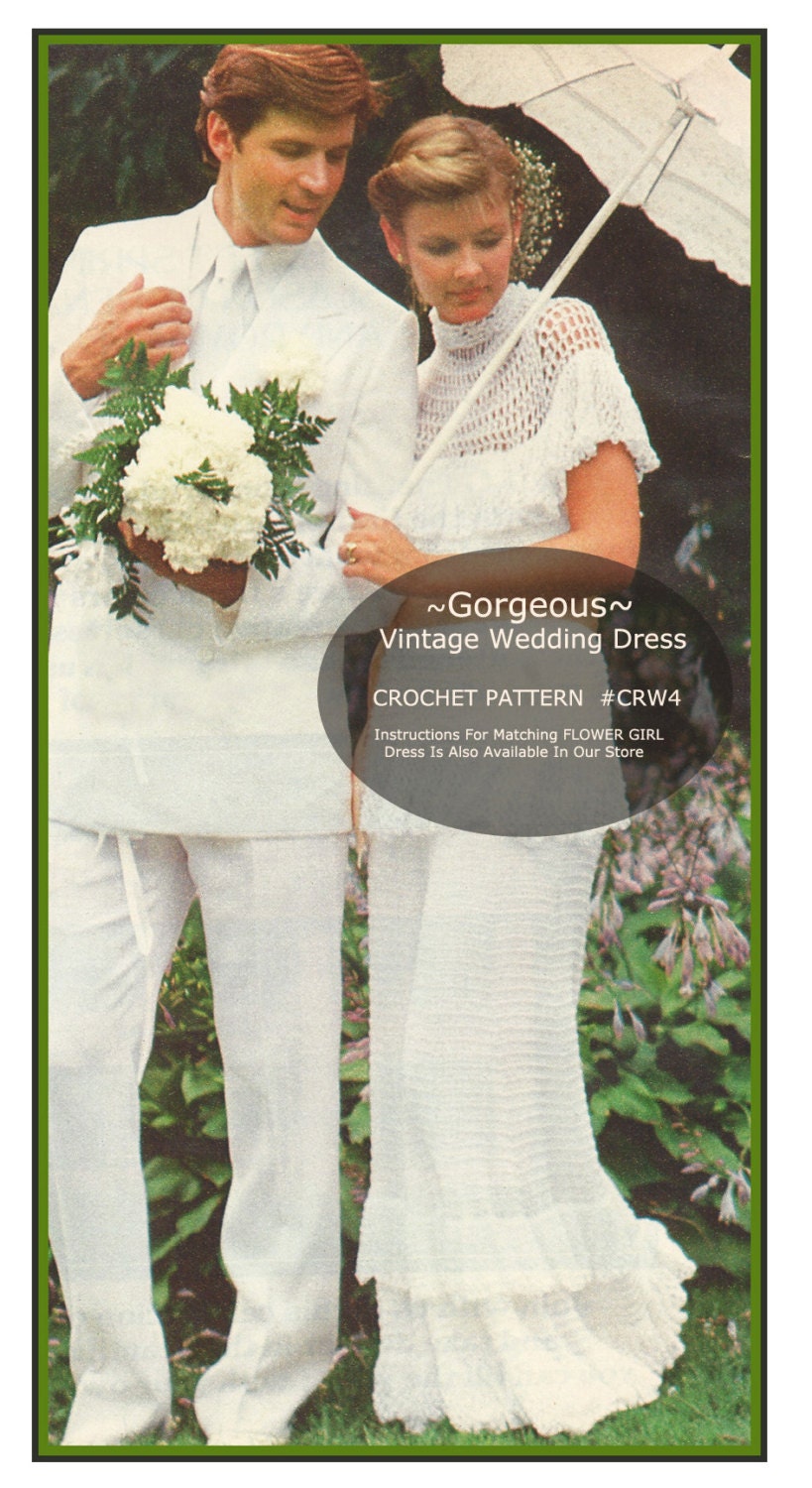 30 Snow White Dress Patterns To Crochet For Babies, Dolls, And Bridal Looks 2 Vintage Wedding Dress Crochet Pattern
