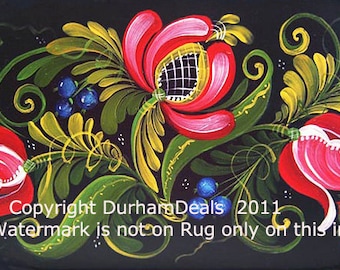 FLORAL Latch Hook Rug/ Wall Hanging Floral Pattern Flower Rug Floral Latch Hook--Custom Designs Available-PdF Download PdF R#88--DurhamDeals