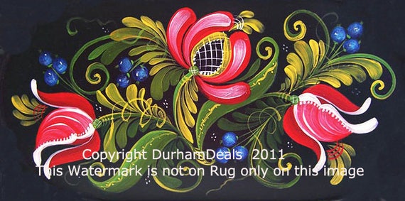 Flower Latch Hook Pattern Floral Rug Pattern Latch Hook Graphs --GRAPHS-Not Kit  Custom Designed By DurhamDeals #R88-PDF FILE- DurhamDeals-