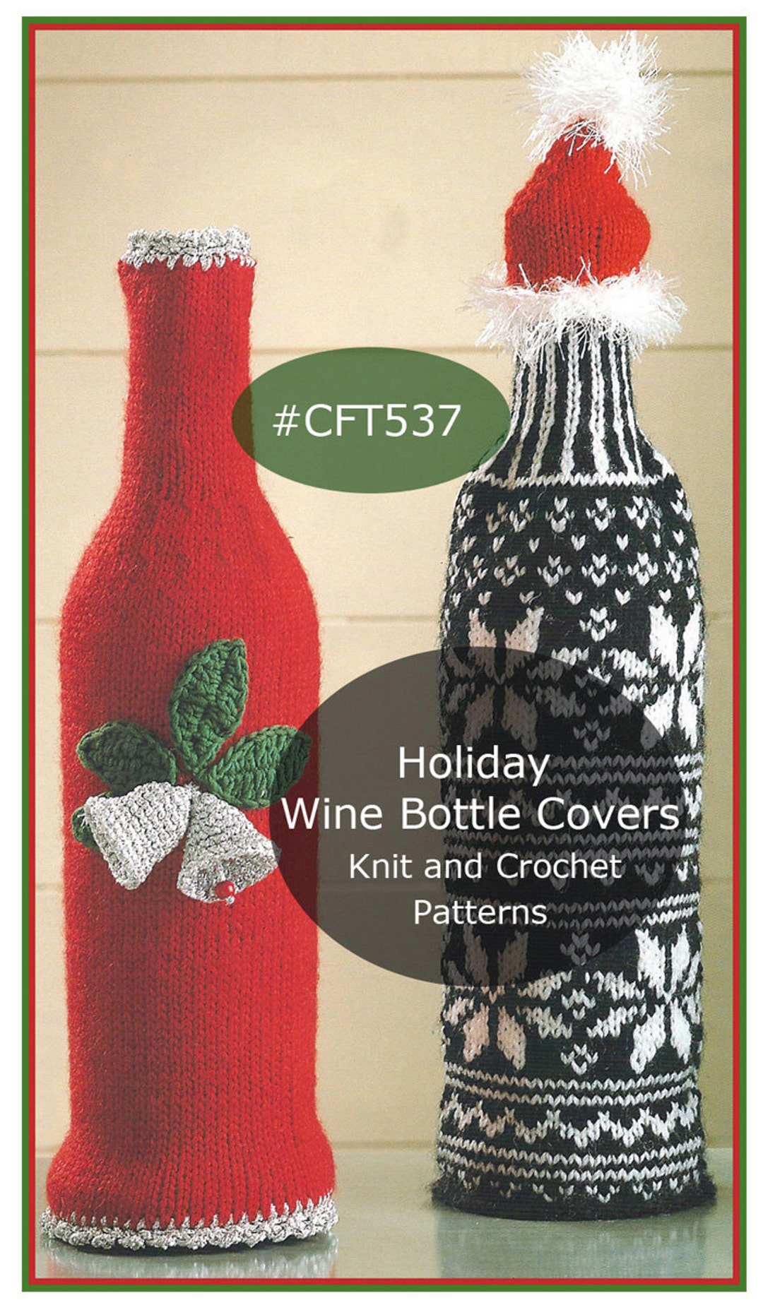 Christmas Wine Bottle Covers Wine Bottle HOLIDAY Covers to Crochetknit
