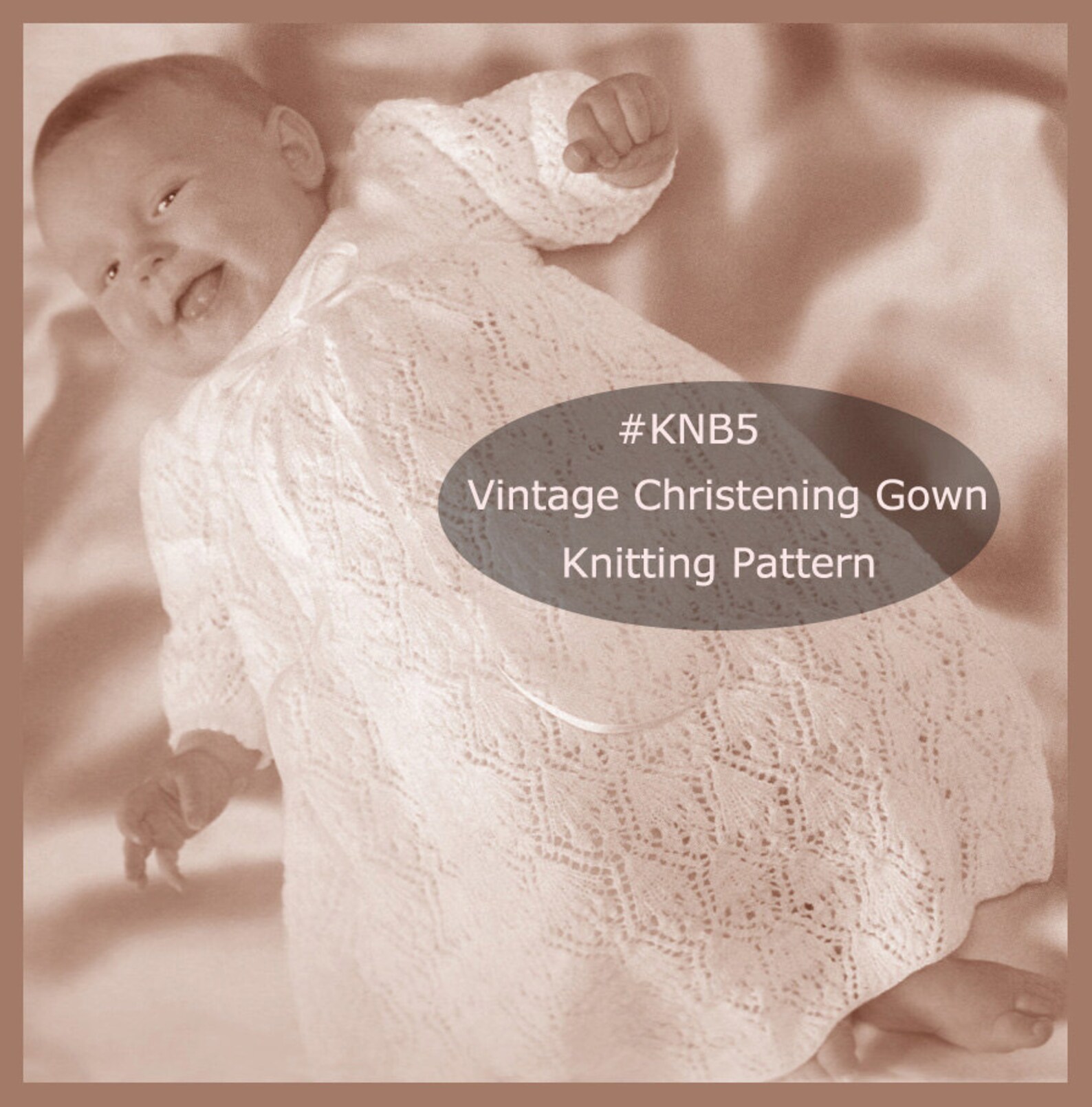 Christening Gown Baptism Dress Knitting Pattern Lacy Dress Etsy