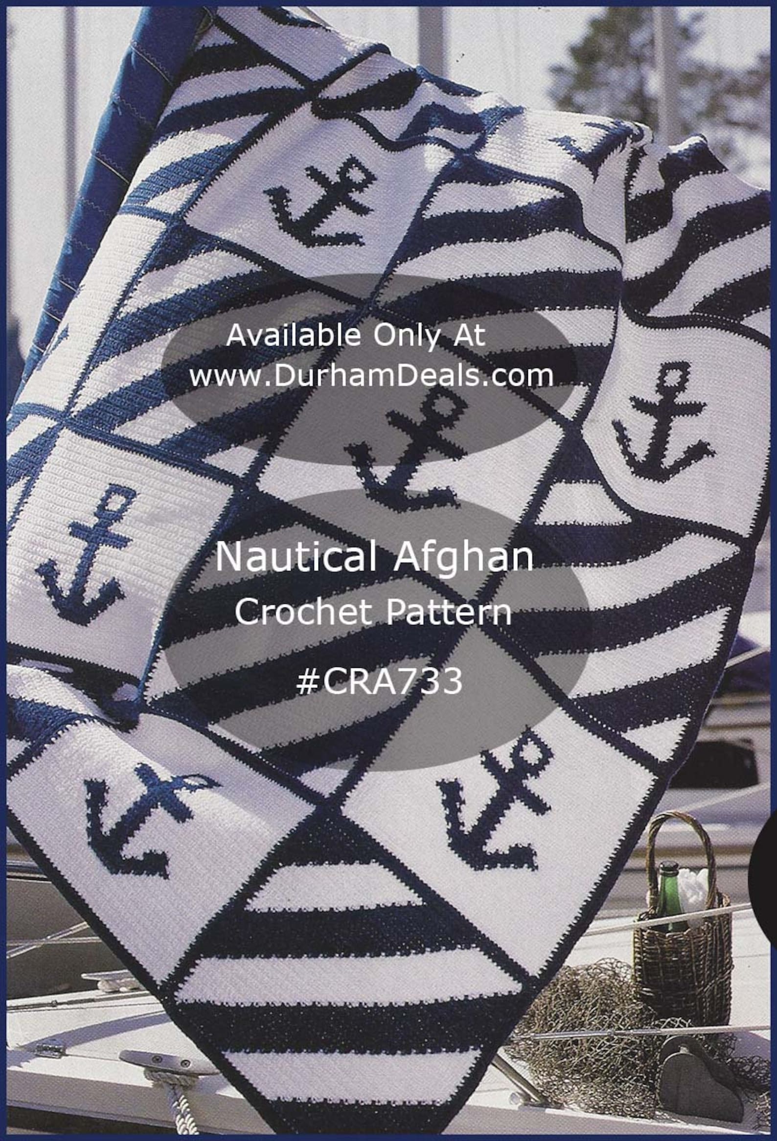 Nautical Anchor Afghan Crochet Pattern Intarsia Technique Etsy Canada