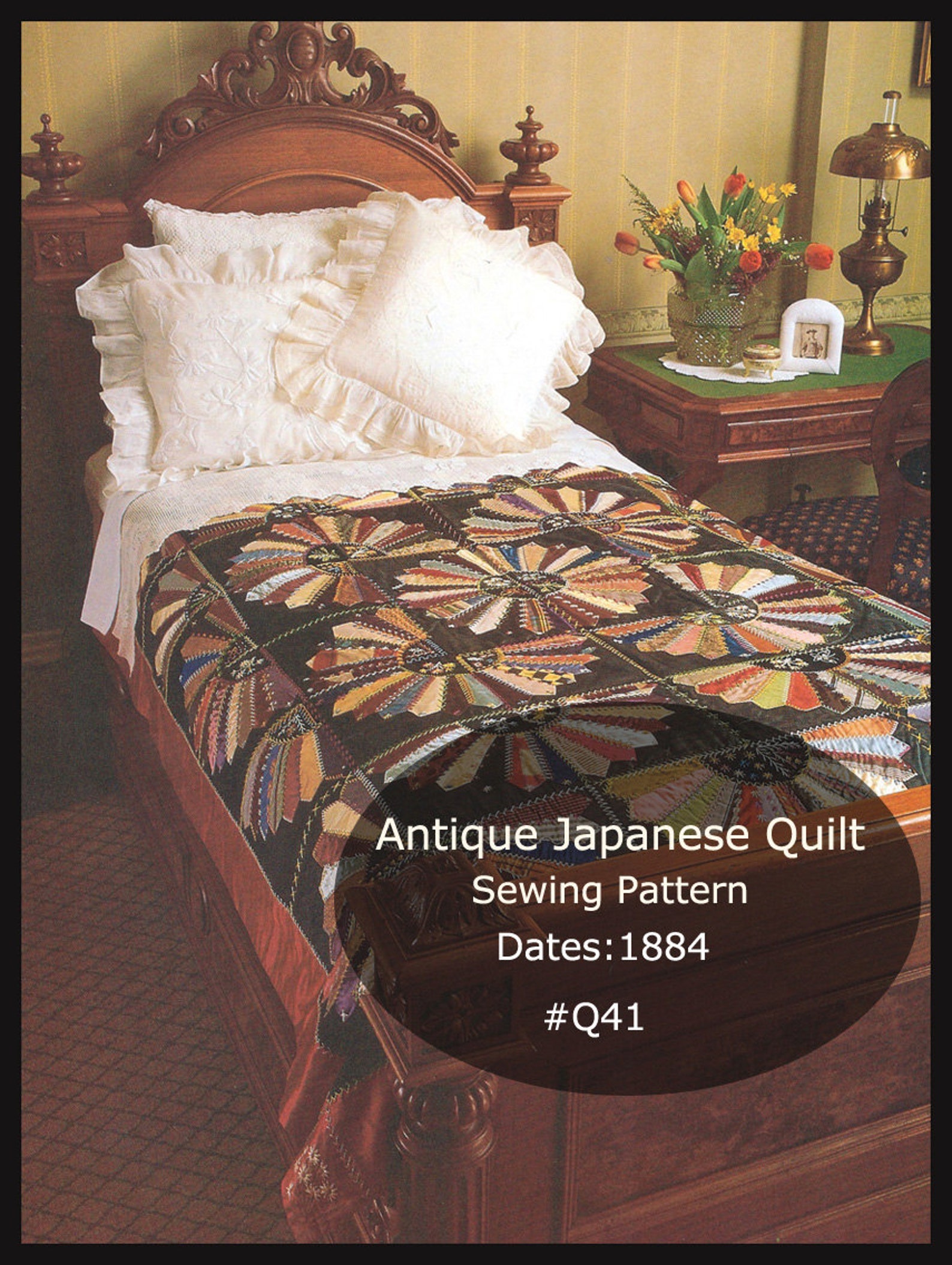 Antique Quilt Japanese Quilt Pattern Dates 1884 Fan Quilt Etsy