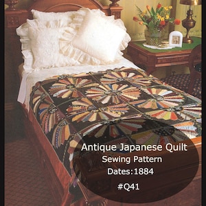 Antique Quilt Japanese Quilt Pattern Dates 1884 Fan Quilt Pattern Antique Quilt 'Exquisite'--#Q41--PDF  -Available Mailed- DurhamDeals