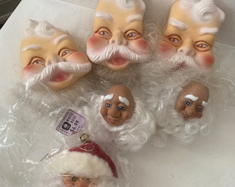 Vintage Santa Faces, Doll Making Santas, Vintage Faces, Santa Doll Heads, Christmas Santa Doll Making LOT, Nice Lot-DurhamDeals