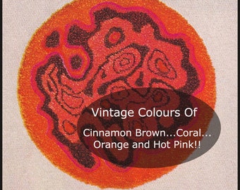 Retro Rug Latch Hook Pattern Vintage Retro Rug Mod 60s Rug Latch Hook Pattern-PDF--Mailed Available Inquire:DurhamDeals