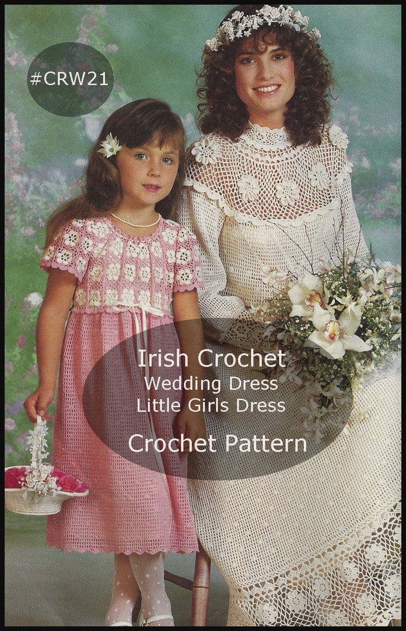 Robe de mariée au crochet irlandais, robe de demoiselle d'honneur, robes de mariée, crochet irlandais, motif bonus gratuit également inclus CRW21DurhamDeals image 1