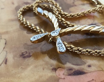 RARE Nina Ricci Butterfly Necklace, Jeweller Checked, Gold Plated,Swarovski Chrystals, Stamped In 3 Places, Rare Piece, DurhamDeals