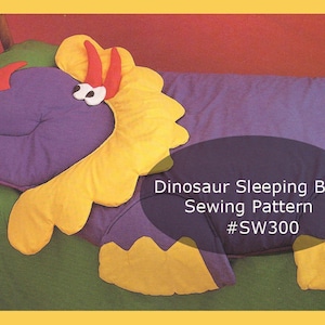 Dinosaur Pattern, Dinosaur Sleeping Bag Pattern, Dinosaur Blanket, Dinosaur Bedding Pattern, Sewing Craft  #SW300 PDF File ---DurhamDeals