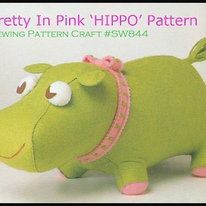 Hippopotamus Sewing Pattern, Hippo Pillow, Hippo Toy Craft, Stuffed Hippo Craft, Sewing Pattern #SW84 PDF View All The Images-DurhamDeals