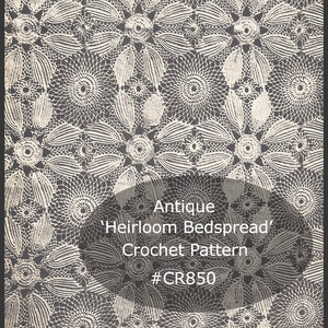 Antique Heirloom Bedspread Crochet Pattern Crocheted Discs With Leaf Motif---Dates 20's PDF FILE-  Available Mailed  #CR850--DurhamDeals