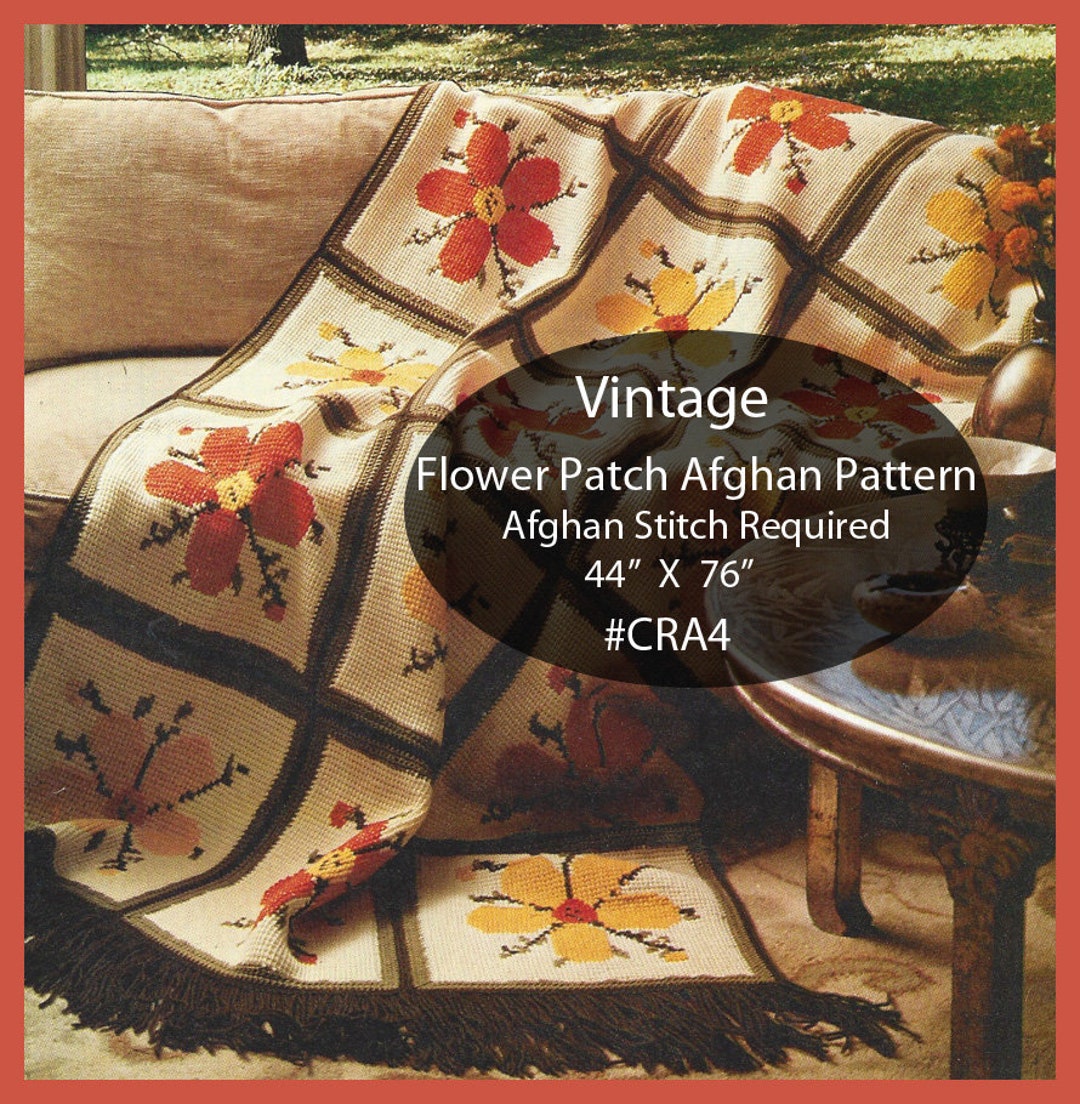 Flower Afghan Crochet Pattern Flowers to Cross Stitch Afghan---afghan ...